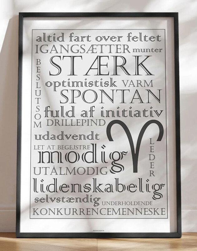 Stjernetegnplakat vædder karaktertræk