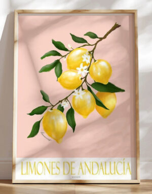 Kunstplakat med citrongren - Limones de Andalucia