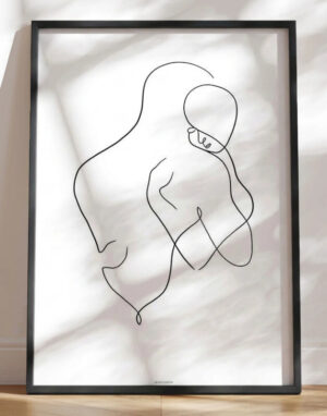 One line drawing - Hug no. 2 plakat