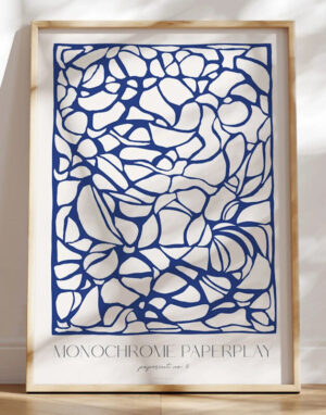 Blå papercut plakat - Monochrome paperplay