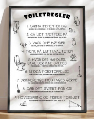 Plakat med toiletregler