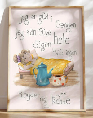 Kaffeplakat - Jeg er god i sengen