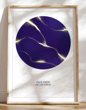 Golden on the inside - kunstplakat med grafisk guldeffekt