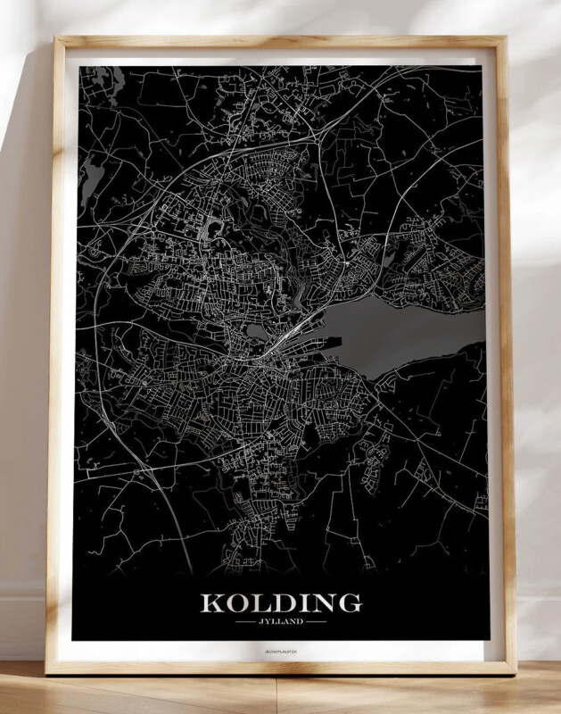 Kolding byplakat med sort baggrund