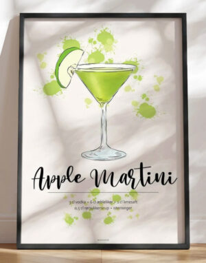 Apple Martini opskrift plakat