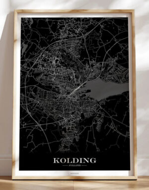 Kolding byplakat med sort baggrund